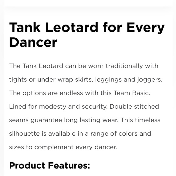 Capezio Tank Leotard NWT - Picture 3 of 7